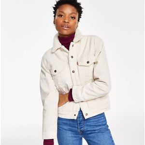 Levi’s Women's Ex-Boyfriend Cotton Faux-Sherpa-Lined Trucker Jacket